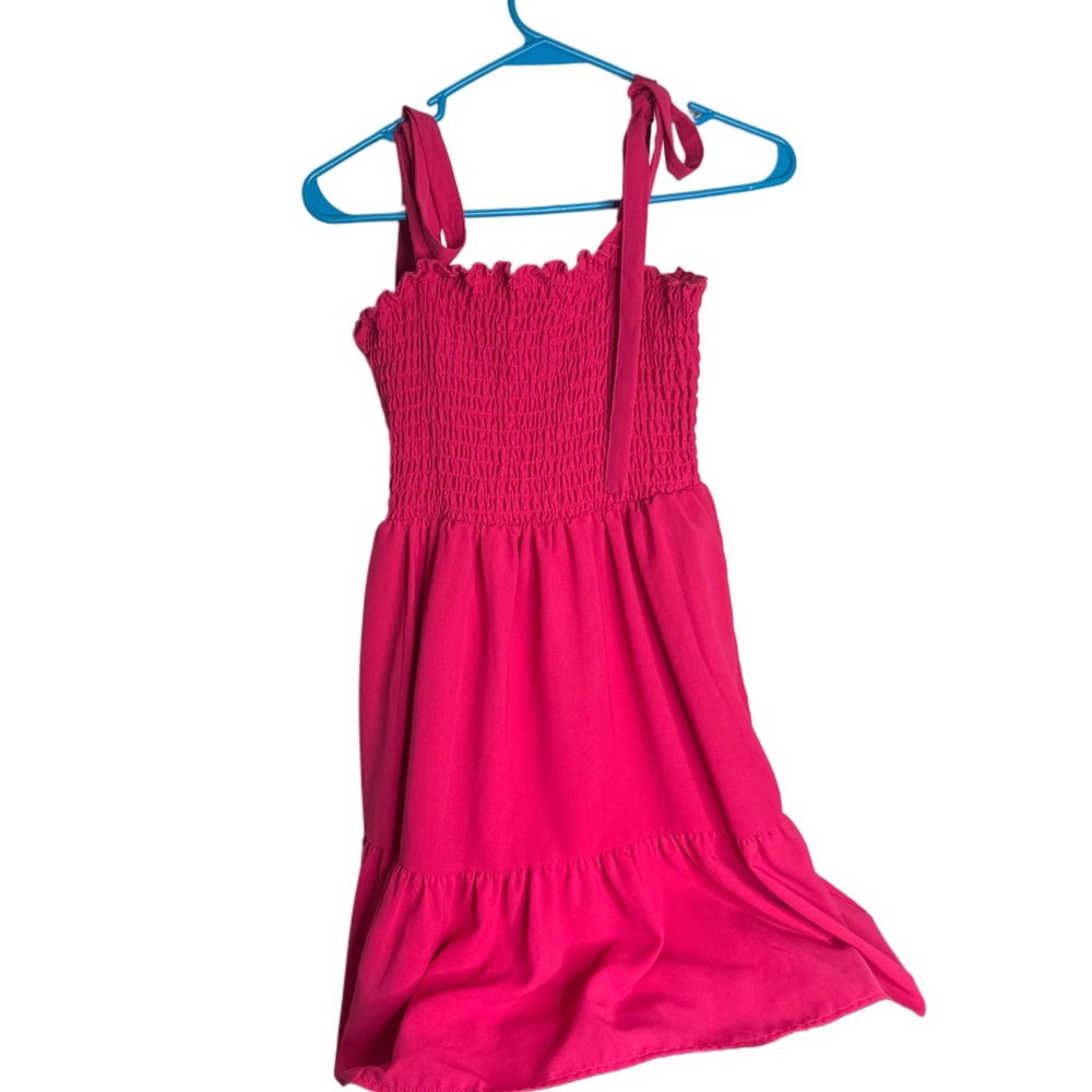 SHEIN Vibrant Pink Casual Kids Dress